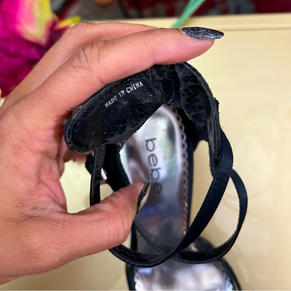 bebe Rhinestone Platform stiletto platform sandals - Picture 5 of 15